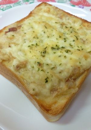 簡単給食　白いんげん豆のトースト-レシピのメイン写真