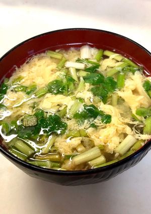 セリとかき玉のお味噌汁-レシピのメイン写真