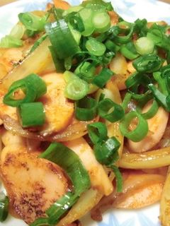 玉ねぎとギョニソのケチャップ炒め-レシピのメイン写真
