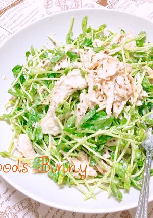 簡単でヘルシー、鶏肉と豆苗の絶品サラダ♪-レシピのメイン写真