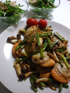 ホタテとにんにくの芽のスタミナ炒め-レシピのメイン写真