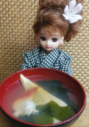 リカちゃん♡ほっき貝 筍ワカメのお吸い物-レシピのメイン写真