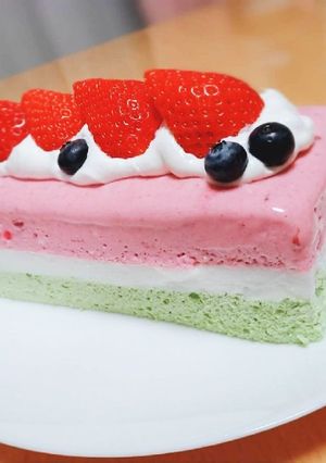 ひな祭り♡三色ムースケーキ-レシピのメイン写真