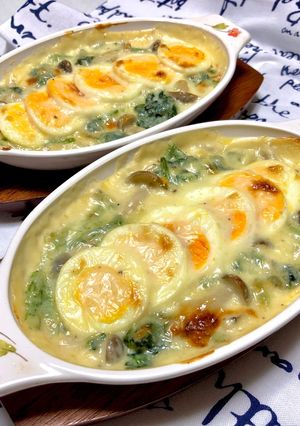 ほうれん草と卵のクリームグラタン-レシピのメイン写真