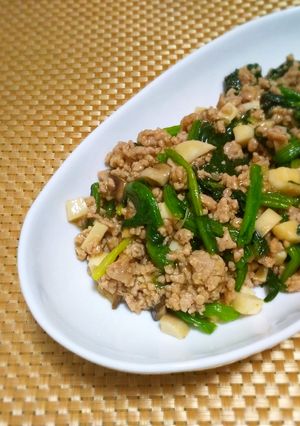 ほうれん草とひき肉の中華炒め-レシピのメイン写真