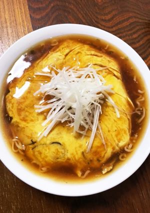 かに玉あんかけラーメン サッポロ一番で-レシピのメイン写真