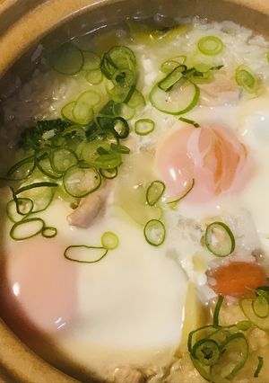鶏肉と人参＆馬鈴薯＆ブロッコリーの卵雑炊-レシピのメイン写真