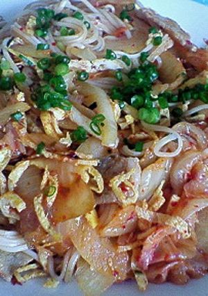 キムチ入り焼きソーメン-レシピのメイン写真