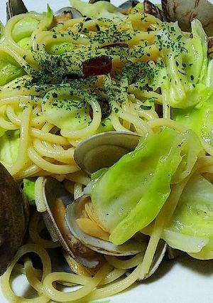 あさりと春キャベツのボンゴレパスタ-レシピのメイン写真