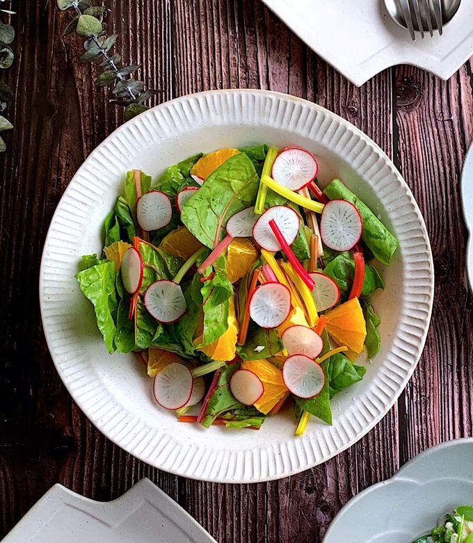 スイスチャードとオレンジのサラダ by Akicocoaki 【クックパッド