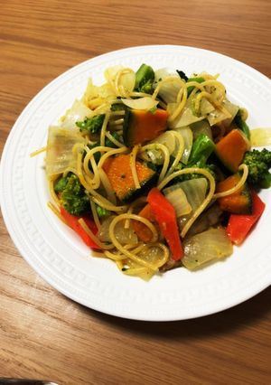 野菜盛り沢山ペペロンチーノ-レシピのメイン写真