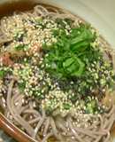 ゆかり梅たまごで冷たいお蕎麦