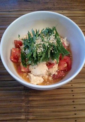 さっぱりだけどコクがある崩し豆腐の和え物-レシピのメイン写真