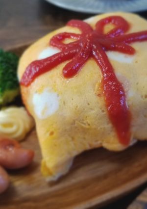 【誕生日とかに】プレゼント型オムライス　-レシピのメイン写真
