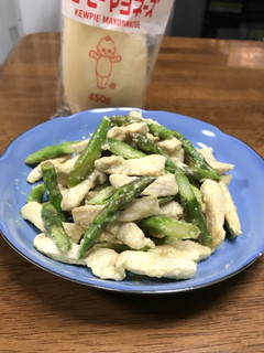 鶏胸肉とアスパラガスのカレーマヨソテー-レシピのメイン写真