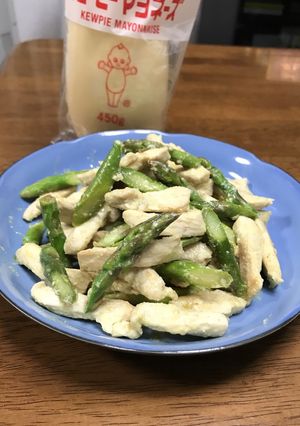 鶏胸肉とアスパラガスのカレーマヨソテー-レシピのメイン写真