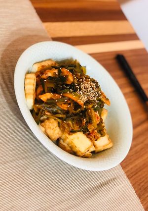 厚揚げ豆腐のキムチ高菜炒め〜柚子風味-レシピのメイン写真