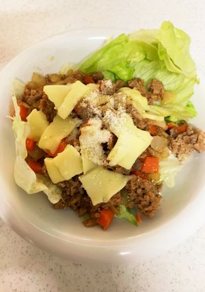 電子レンジのみで五分でタコライス！-レシピのメイン写真