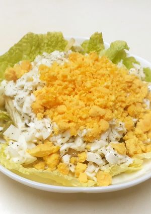 塩こぶと白菜の芯のマヨソテーミモザ風-レシピのメイン写真