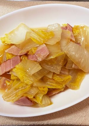 ☆家にある物で♪白菜・ベーコンの酒蒸し☆-レシピのメイン写真