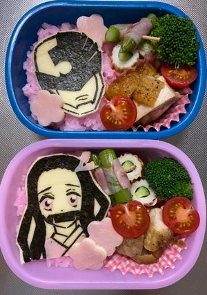 【キャラ弁当】キューレンジャー&鬼滅の刃-レシピのメイン写真
