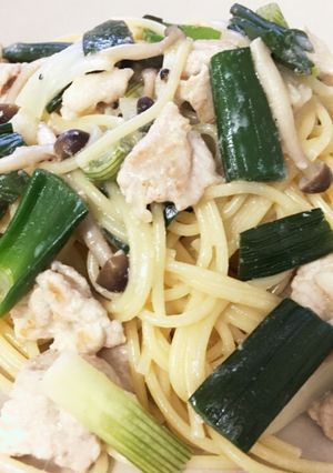 豚コマ・葉玉ねぎの豆乳パスタ-レシピのメイン写真