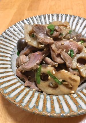 砂肝とレンコンの甘辛ニンニク醤油-レシピのメイン写真