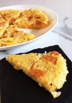 まるでカルボナーラ風！な、簡単焼き卵ご飯-レシピのメイン写真