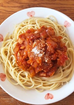 【簡単で美味しい!】玉ねぎトマトパスタ-レシピのメイン写真