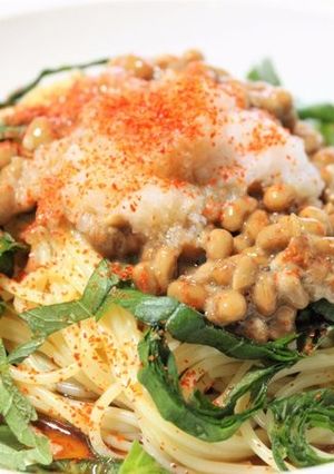 ポン酢で爽やか♪ 納豆とシソのパスタ-レシピのメイン写真