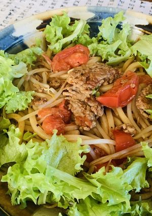 お助けレシピ☆もやしとトマトの焼うどん-レシピのメイン写真