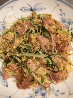 水菜とベーコンのめんたいマヨソース炒め-レシピのメイン写真