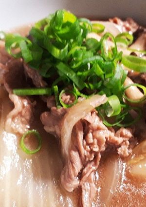 牛切り落とし肉と白菜のすきやき風-レシピのメイン写真
