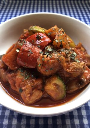 なんちゃってチキンのトマト煮込み-レシピのメイン写真