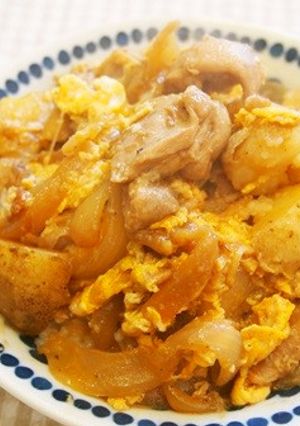 新じゃが・もも肉煮物のリメイク丼!-レシピのメイン写真