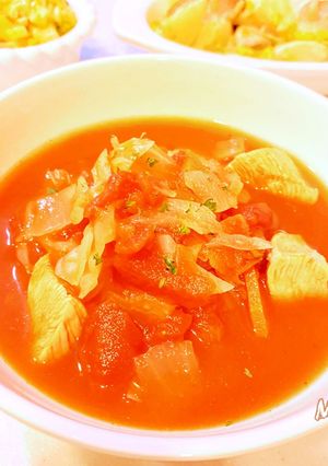 鶏胸肉と野菜のトマトスープ(^^)♡-レシピのメイン写真