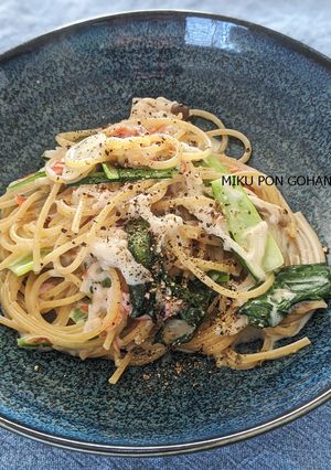 一人前¥150のカニ風味牛乳パスタ-レシピのメイン写真