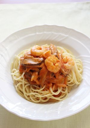 しいたけのトマトクリームパスタ-レシピのメイン写真