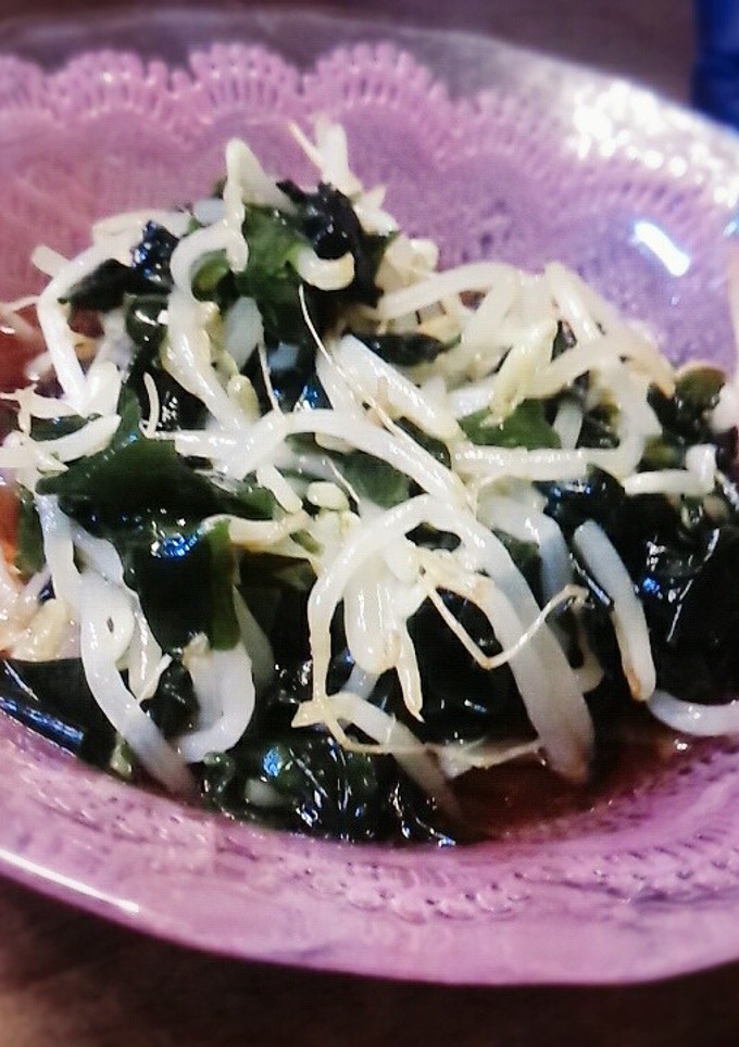 弾む！節約♪もやしとわかめの酢の物-レシピのメイン写真