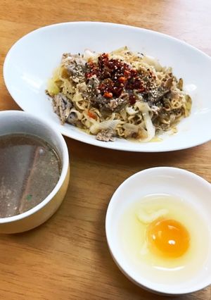 サッポロ一番で！卵つけ麺-レシピのメイン写真