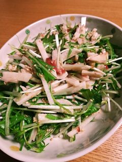 水菜と長芋の梅さっぱりサラダ-レシピのメイン写真