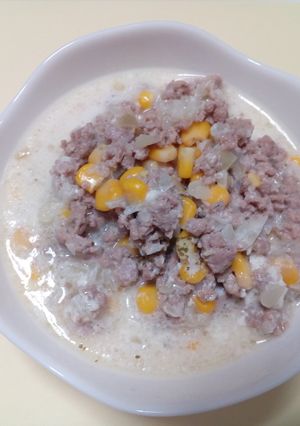 牛乳たっぷり‼コーンとひき肉のミルク煮-レシピのメイン写真