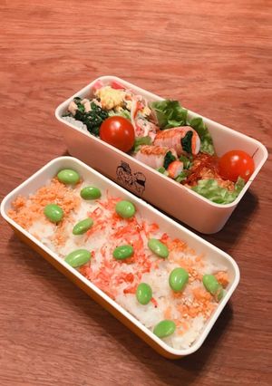 お弁当・・・2干しエビと鮭と枝豆のご飯-レシピのメイン写真