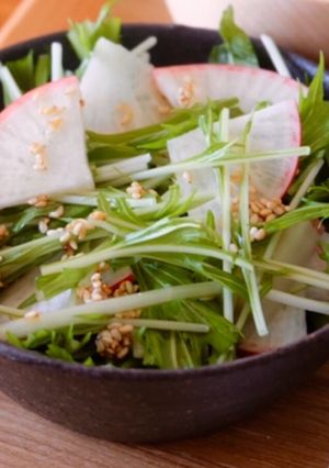 居酒屋系♪水菜と大根のサラダ-レシピのメイン写真