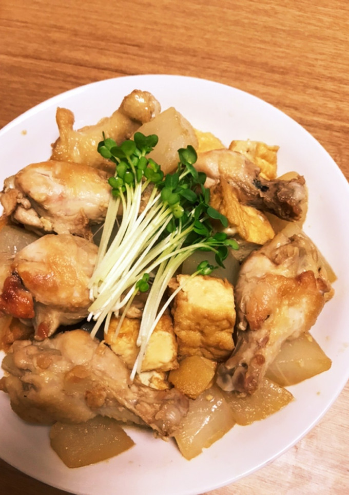 手羽元厚揚げ大根の甘辛煮-レシピのメイン写真