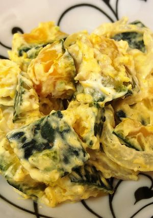 バター炒め玉ねぎ入♪旨旨カボチャサラダ-レシピのメイン写真