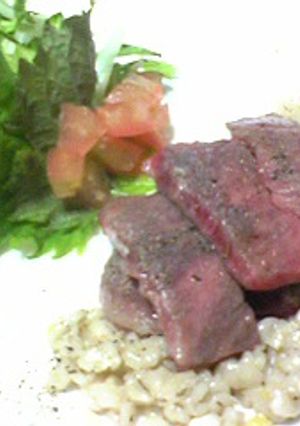 牛肉のソテー☆雑穀チーズリゾット添え-レシピのメイン写真