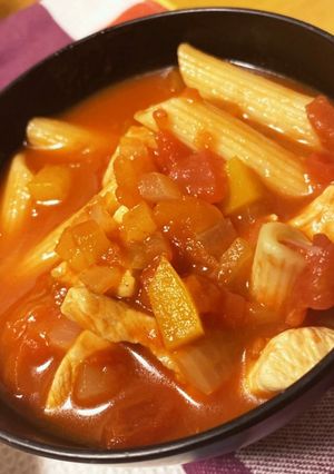 [妊活]鶏肉ペンネトマトスープ-レシピのメイン写真