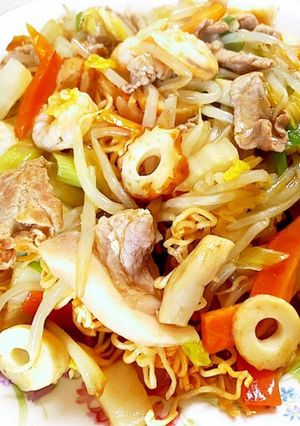 サッポロ一番で！五目あんかけ焼きそば-レシピのメイン写真