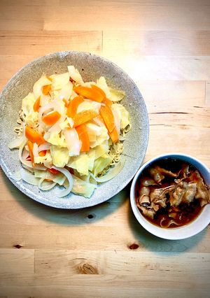パパっとお手軽！野菜たっぷり肉つけ麺☆-レシピのメイン写真